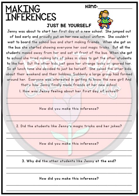 A worksheet to use when teaching students how to draw conclusions and make inferences when reading. . Inference worksheets 4th grade pdf